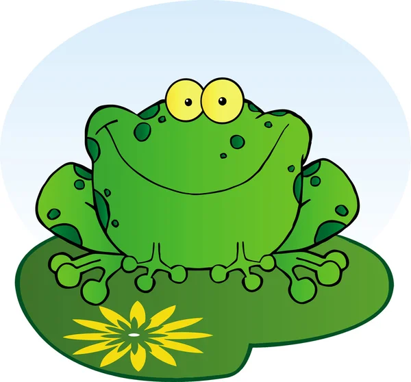 Zadowolony żaby na lilypad — Zdjęcie stockowe