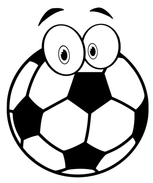 Konturerad cartoon soccer ball — Stockfoto