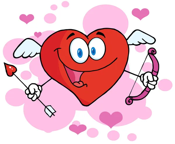 Glad hjärta cupid — Stockfoto