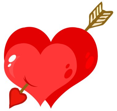 Perforated Two Heart With Arrow clipart