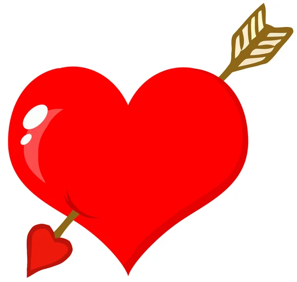 Perforated Heart With Arrow — Zdjęcie stockowe
