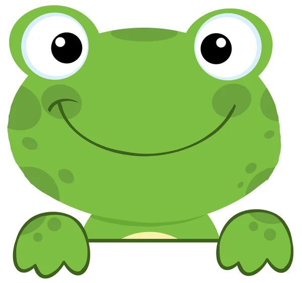 Frosch lächelt über ein Schild — Stockfoto