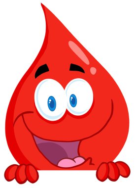 Blood Guy Smiling Over A Blank Sign clipart