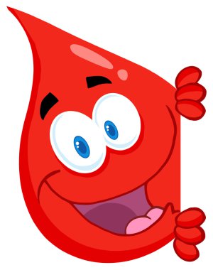 Blood Guy Smiling Around A Blank Sign clipart