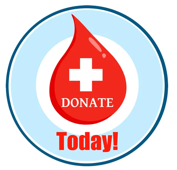 Baisse de sang de premiers soins Faites un don aujourd'hui Circle — Photo