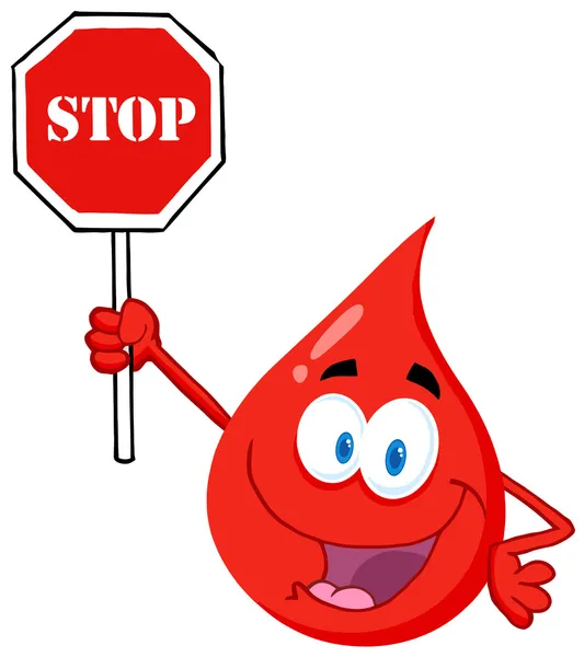 Ragazzo del sangue che tiene un segnale di stop — Foto Stock