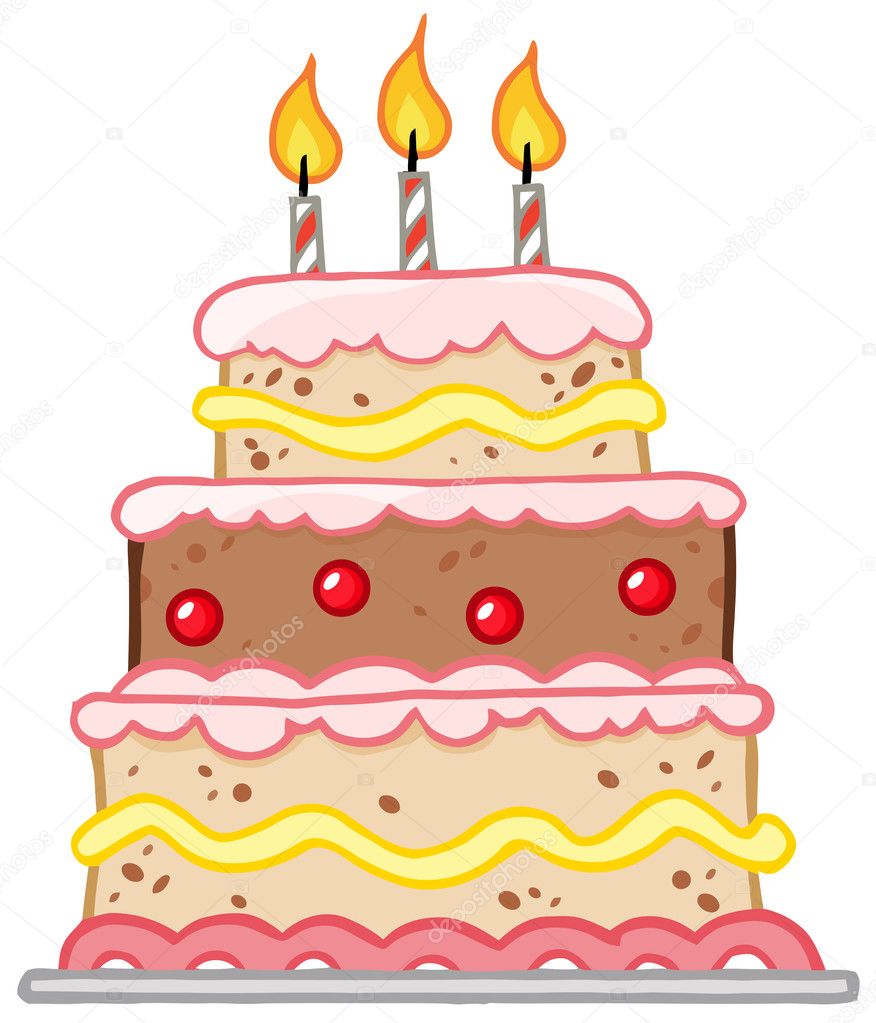 Birthday Cake With Three Candles