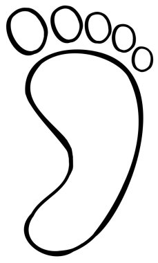 Outlined Human Foot Print clipart