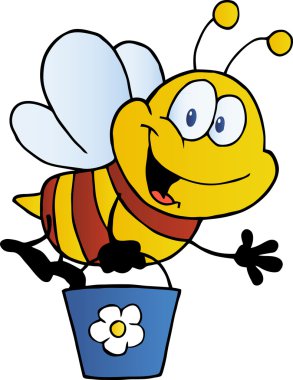 Bee Flying Bucket clipart