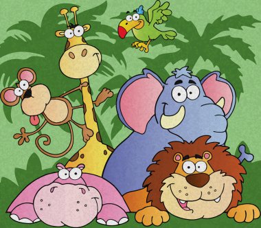 Cartoon Jungle Animals clipart