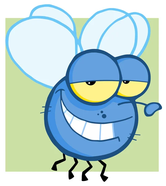 Šklebící se modrá moucha — Stock fotografie