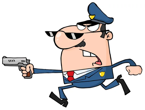 Oficer policji z pistoletu — Zdjęcie stockowe