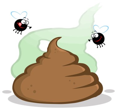 Stinky Pile Of Poop With Two Flies clipart