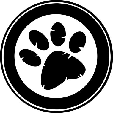 Black Paw Print Banner clipart