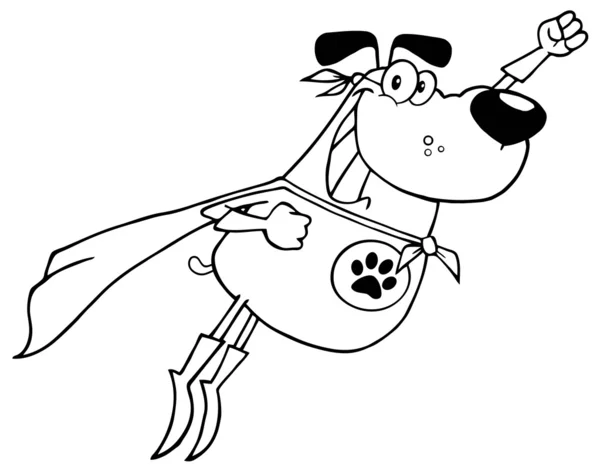 概述飞的超级英雄狗 — 图库照片