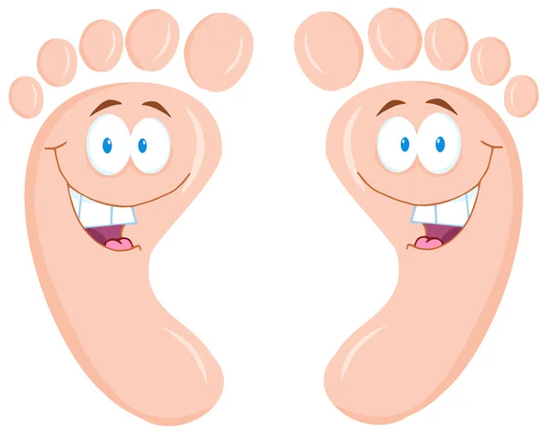 Personajes de dibujos animados con estampado de pies — Foto de Stock