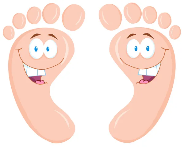 Foot Print Cartoon Characters — Stock Photo, Image