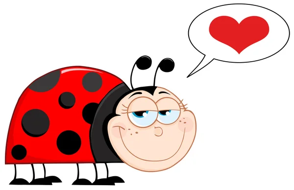 Happy Ladybug With Speech Bubble — Stock Photo, Image