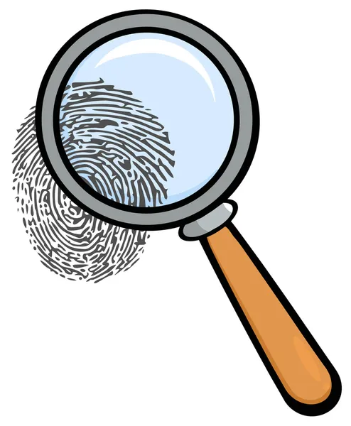 Magnifying Glass With Fingerprint — Stock Photo, Image