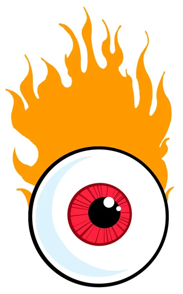 在火焰的红色眼球 — 图库照片