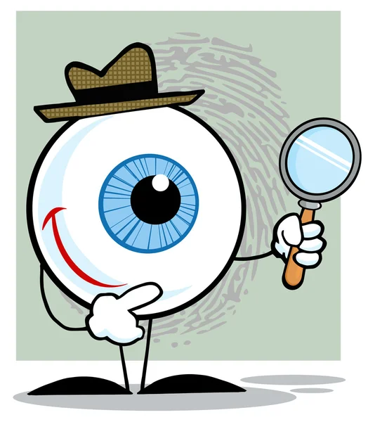 Detective Eyeball Holding A Magnify — Stock Photo, Image