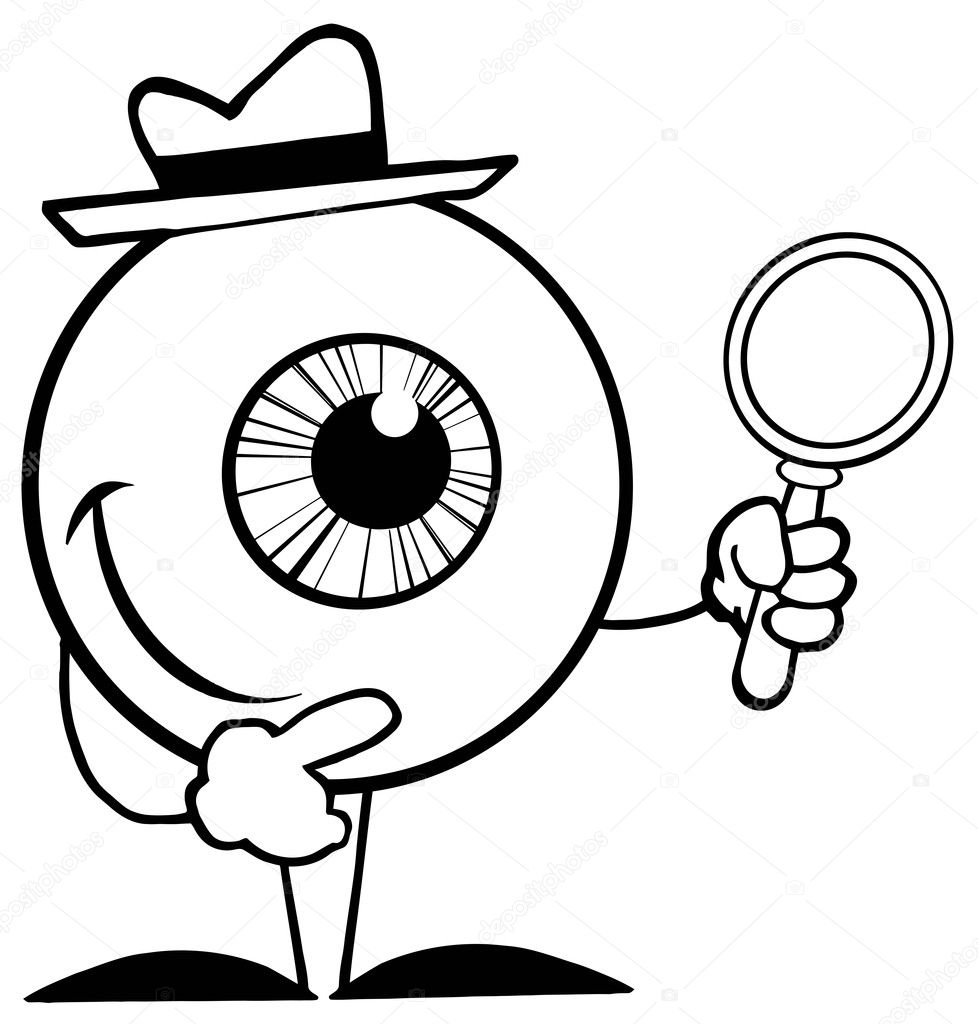 Outlined Detective Eyeball