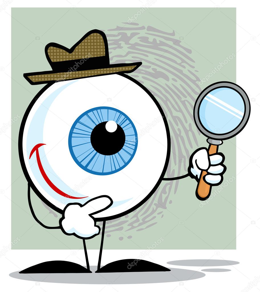 Detective Eyeball Holding A Magnify