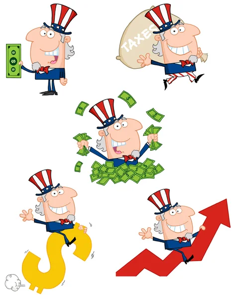 Uncle Sam Cartoon Collection — Stock Photo, Image