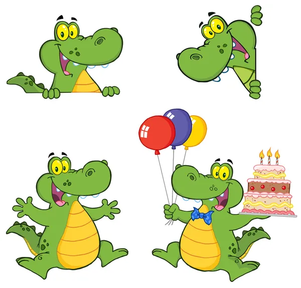 Crocodilo personagens de desenhos animados — Fotografia de Stock