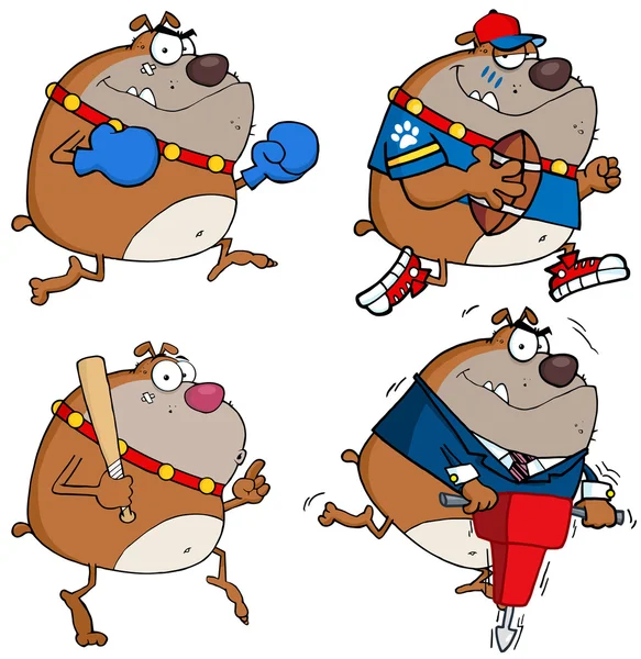 Bulldog personajes de dibujos animados —  Fotos de Stock