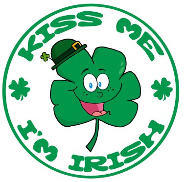 Happy Green Clover Wearing A Green Hat Banner clipart