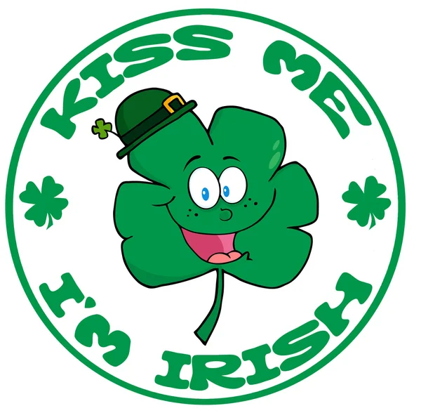 Happy Green Clover Wearing A Green Hat Banner — Stock Photo, Image