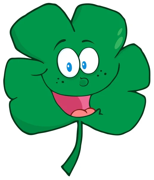 Happy Green Clover Cartoon — Fotografie, imagine de stoc