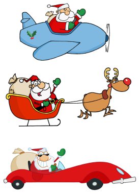 Santa Claus Transportation clipart