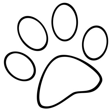 Outlined Paw Print clipart