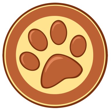 Brown Paw Print Banner clipart