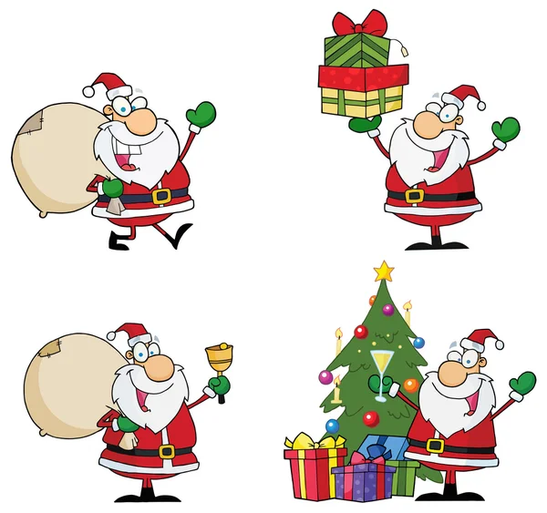 Santa claus kreslenými postavičkami — Stock fotografie