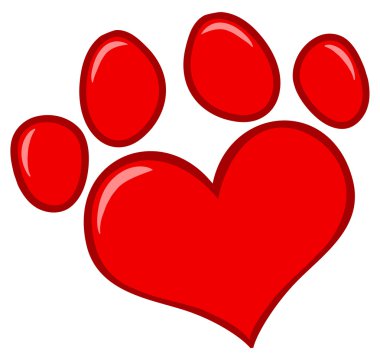 Love Paw Print clipart