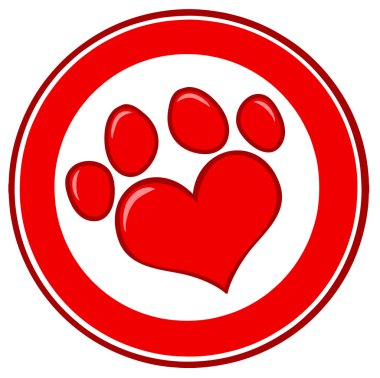 Love Paw Print Banner clipart