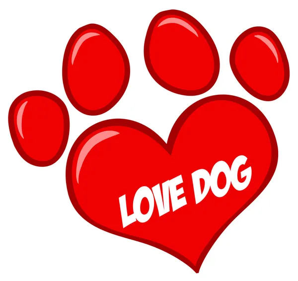Love Paw Print With Text — Stock Photo, Image