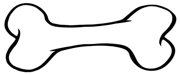 Обрисованная собачья кость
