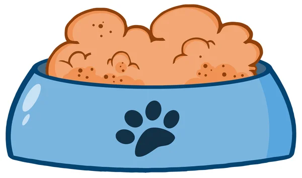 Tigela de cão com comida — Fotografia de Stock