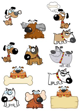 Different Breeds Of Dog. Collection clipart