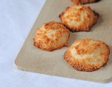 taze pişmiş Hindistan cevizi macaroons