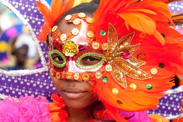 Schönheit hinter der Karnevalsmaske — Stockfoto