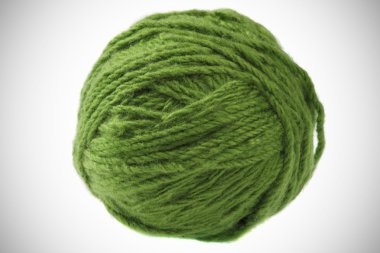 Ball of chartreuse green yarn clipart