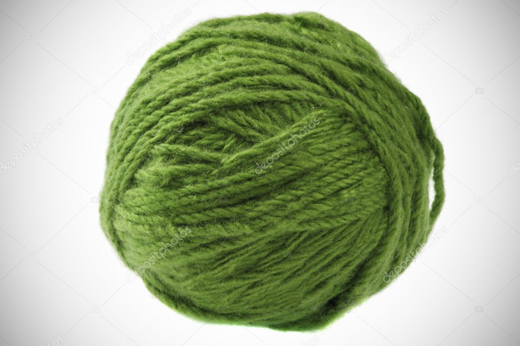 Ball of chartreuse green yarn