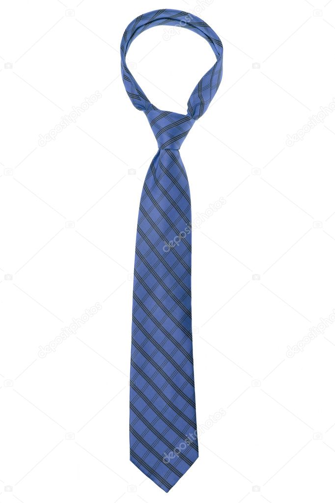 Checked dark blue tie