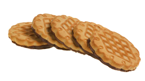 Leckere Kekse mit Schokoladenkomposition — Stockfoto
