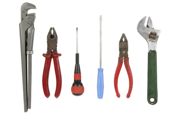 Um monte de ferramentas isoladas usadas — Fotografia de Stock